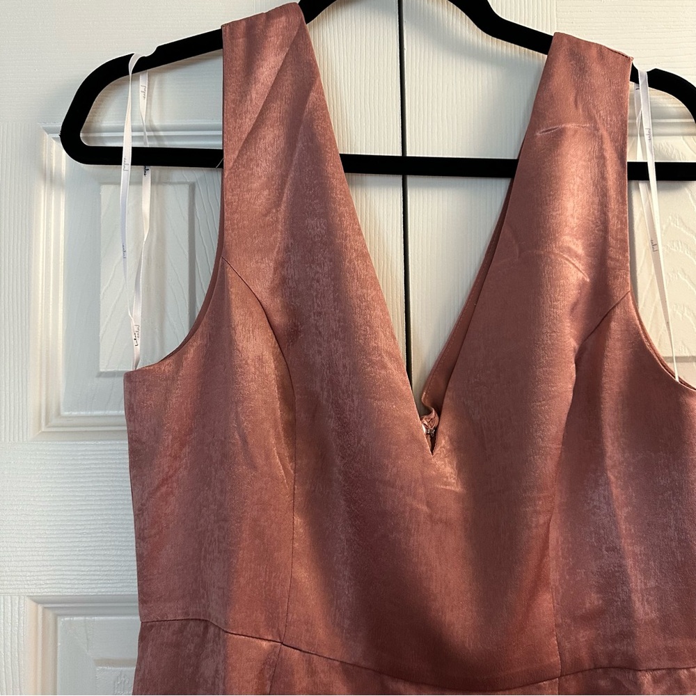 NWT Lulus Exclusive Elegance Mauve Satin Tiered Maxi Dress - Picture 5 of 7